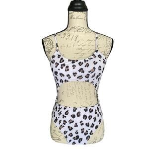 Monokini White Animal Print Swimsuit Size Small NWOT